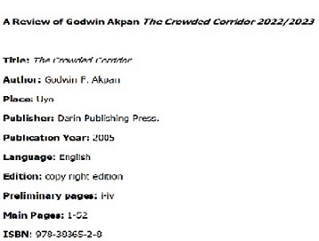 A Review of Godwin Akpan The Crowded Corridor