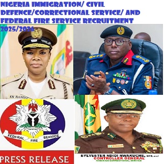 Nigeria Immigration/ Civil Defence/Correctional Service/ and Federal Fire Service Recruitment 2025/2026